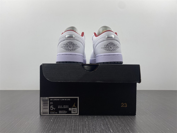 air jordan 1 low white gym red black 553560-164