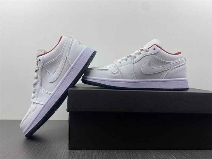 air jordan 1 low white gym red black 553560-164
