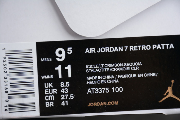 patt x air jordan 7 og at3375-100