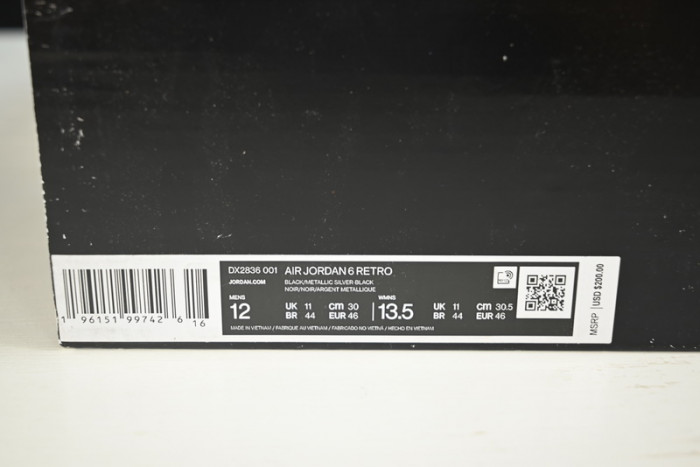air jordan 6 retro chrome metallic silver dx2836-001