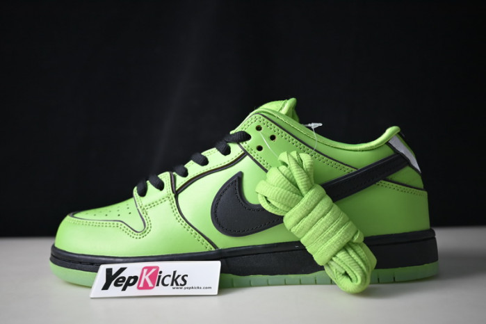 the powerpuff girls x nike sb dunk low “buttercup” fz8319-300