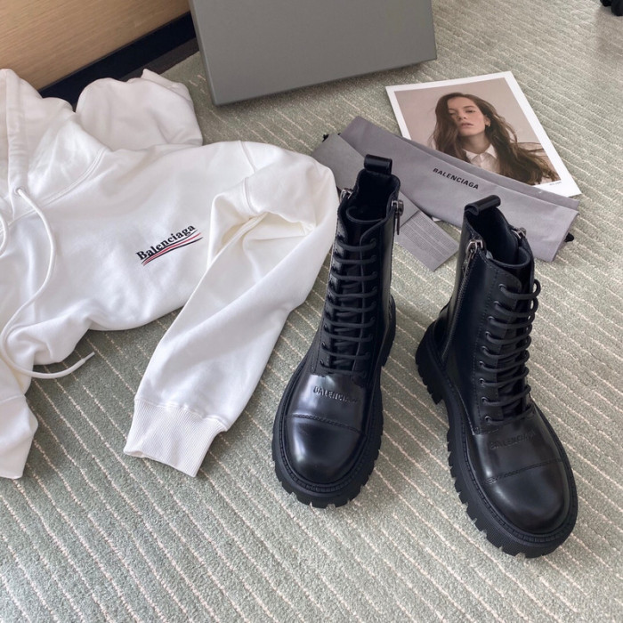 Ba*len*cia*ga tractor leather combat boots w1rc8 0604