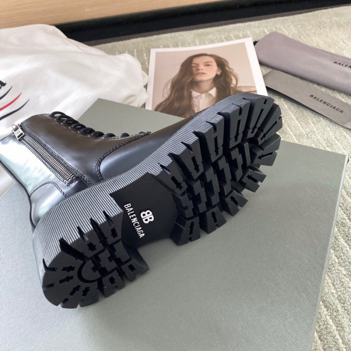 Ba*len*cia*ga tractor leather combat boots w1rc8 0604