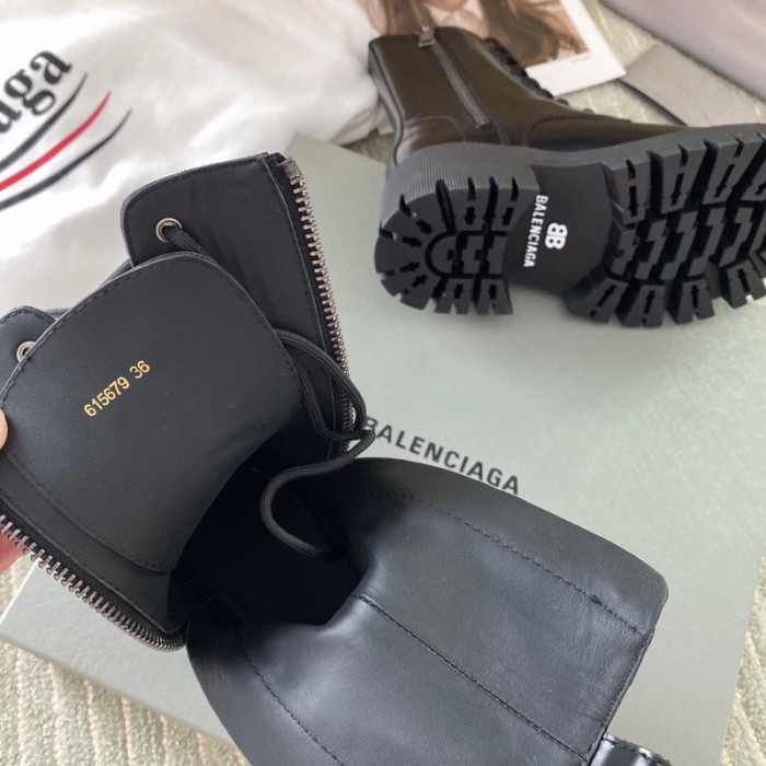 Ba*len*cia*ga tractor leather combat boots w1rc8 0604