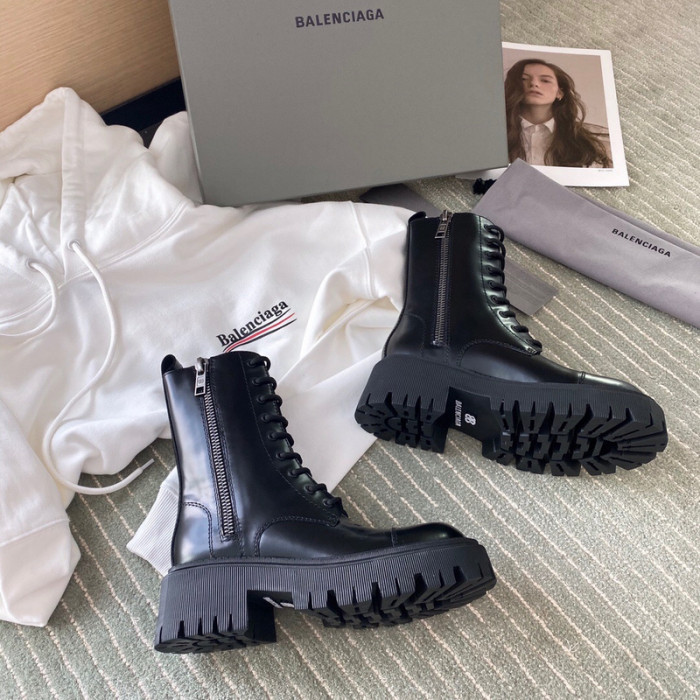 Ba*len*cia*ga tractor leather combat boots w1rc8 0604
