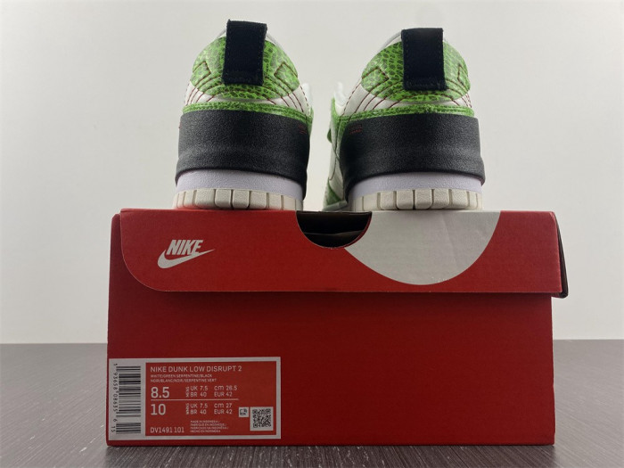 nike dunk low disrupt 2 snakeskin green dv1491-101