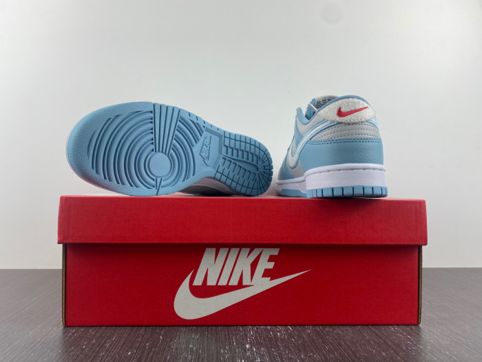 nike dunk low fleece s*h worn blue fb1871-011