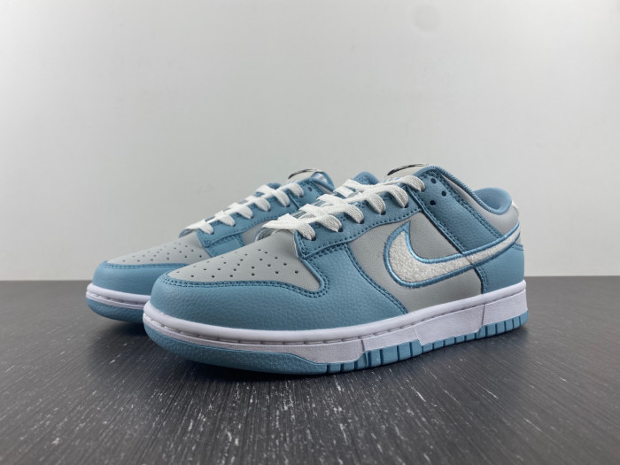 nike dunk low fleece s*h worn blue fb1871-011