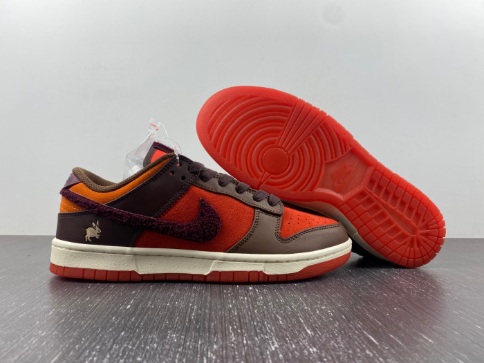 nike dunk low year of the rabbit light crimson fd4203-661