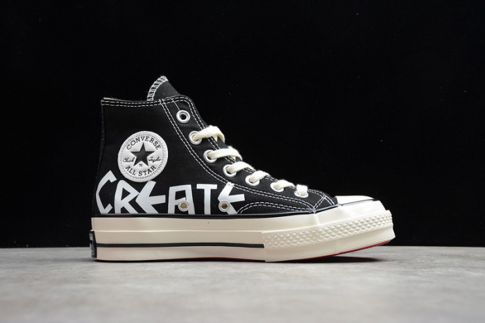 converse chuck taylor 70s high top black/black/white c0010