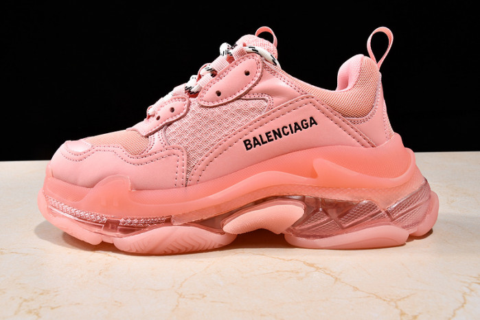 Ba*len*cia*ga triple s trainers clear sole trainer pink 542023-02
