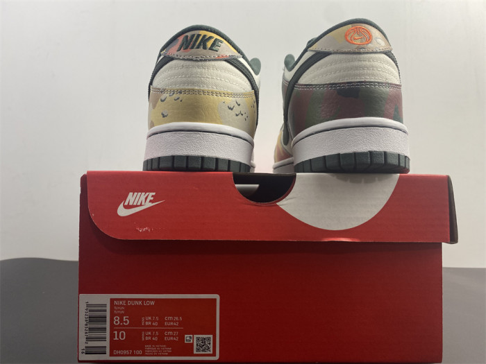 nike dunk low se sail multi-camo dh0957-100