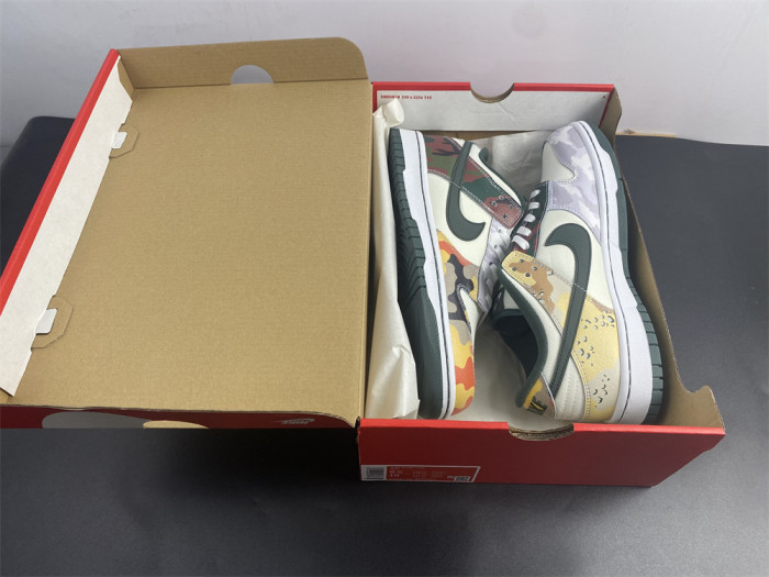 nike dunk low se sail multi-camo dh0957-100