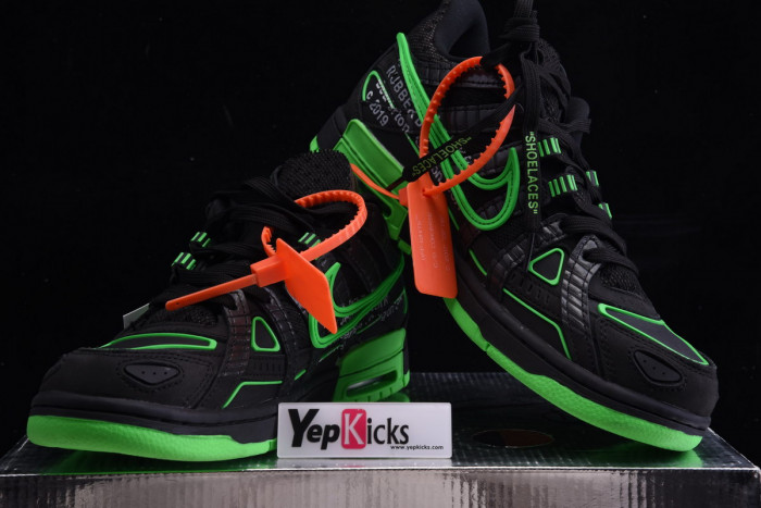 ow x nike air rubber dunk “green strike” cu6015-001