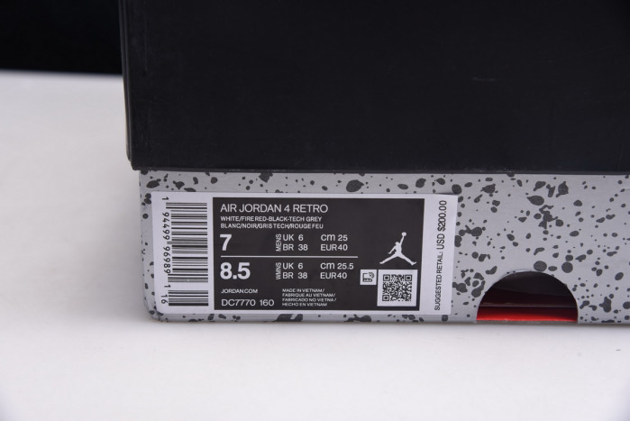 air jordan 4 “fire red” dc7770-160