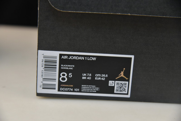 air jordan 1 low black white dc0774-101