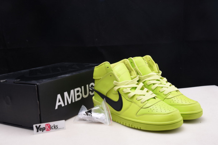 nike dunk high "ambush flash lime" cu7544-300