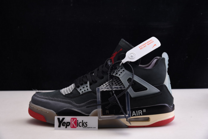 ow x air jordan 4 “bred” cv9388-001