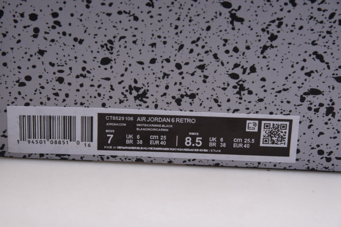 air jordan 6 retro carmine ct8529-106