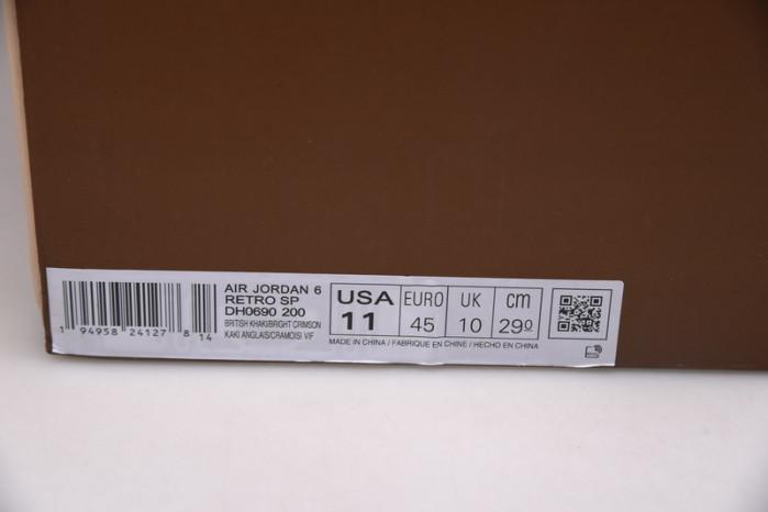 travis scott x air jordan 6 “british khaki” dh0690-200