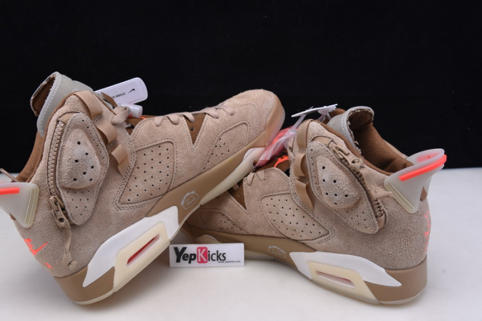 travis scott x air jordan 6 “british khaki” dh0690-200