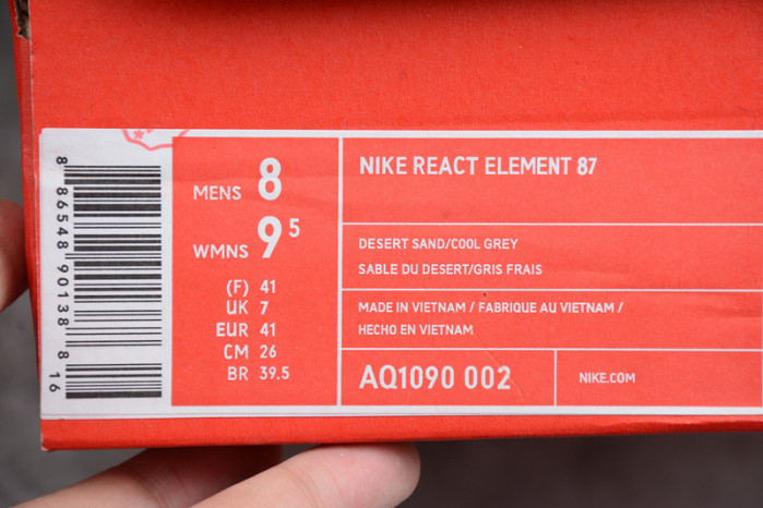 nike react element 87 desert sand aq1090-002