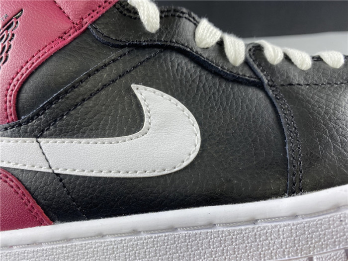 air jordan 1 mid black noble red bq6472-016