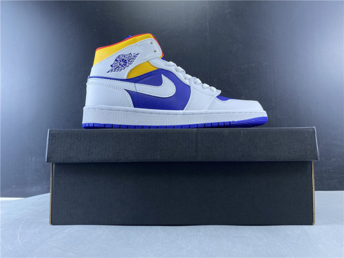 air jordan 1 mid royal blue laser orange 554724-131