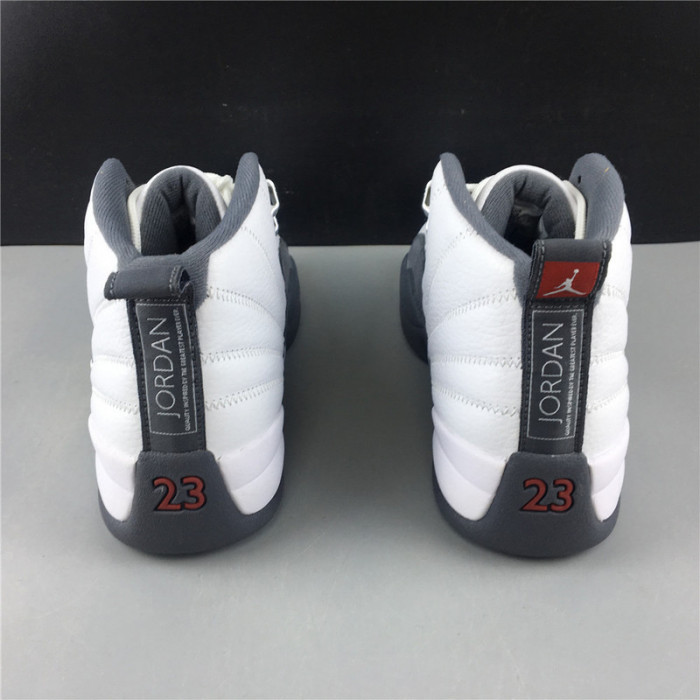 jordan 12 retro white dark grey (gs) 153265-160