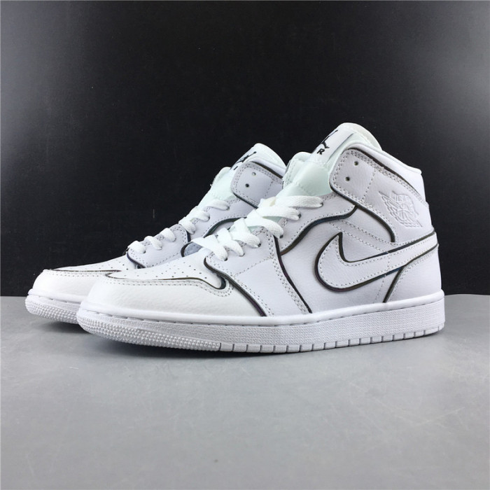 air jordan 1 mid iridescent reflective white ck6587-100