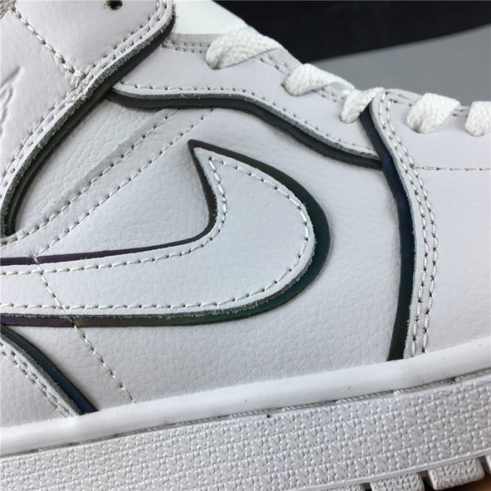 air jordan 1 mid iridescent reflective white ck6587-100