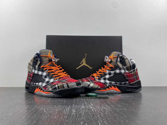 air jordan 5 gs “plaid” fd4814-008