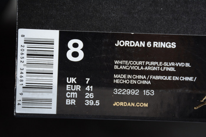 air jordan 6 rings 322992-153