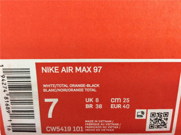 nike air max 97 black orange cw5419-101