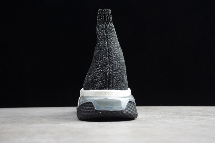 Ba*len*cia*ga speed trainer sneakers black sliver wt-9033