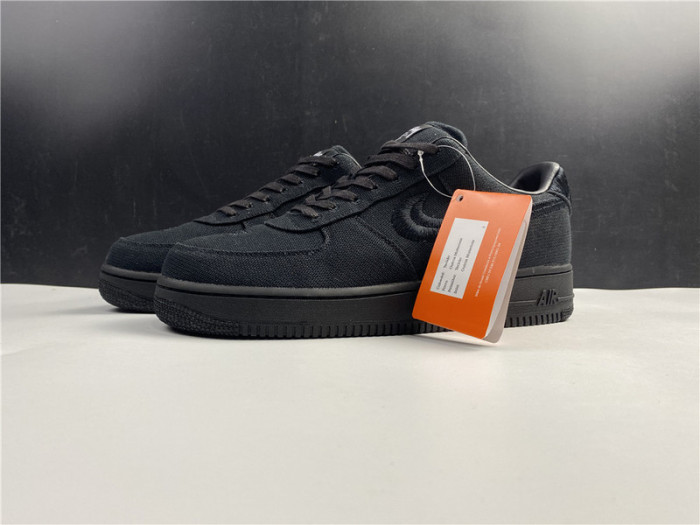 stussy x nike air force 1 low “black” cz9084-001