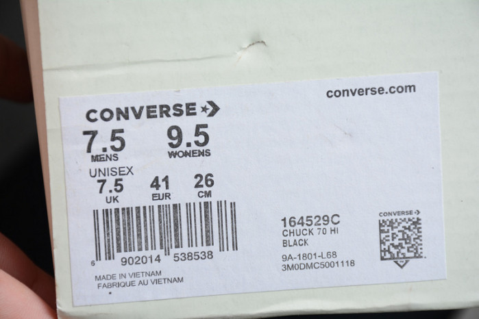 converse chuck taylor all-star 70s hi fear of god black 164529c