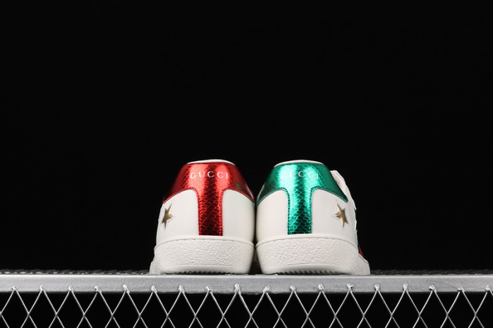 g*u*i ace embroidered low-top sneaker white with stars e1244