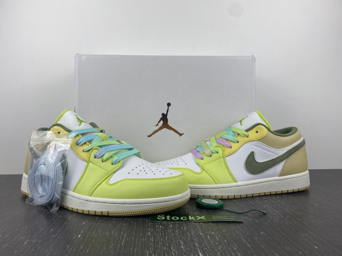 air jordan 1 low sail white oil green fd9906-131