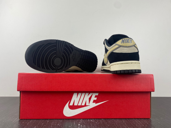 nike dunk low lx black suede team gold dv3054-001