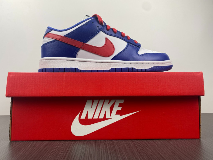 nike dunk low bright crimson game royal cw1590-104