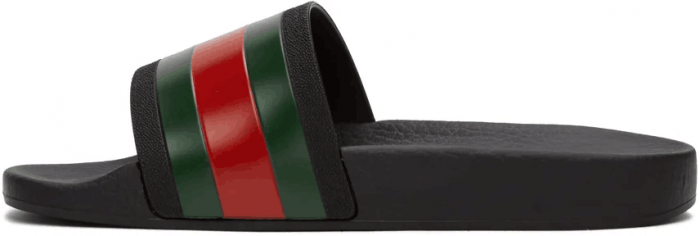 g*u*i slides sandals with green