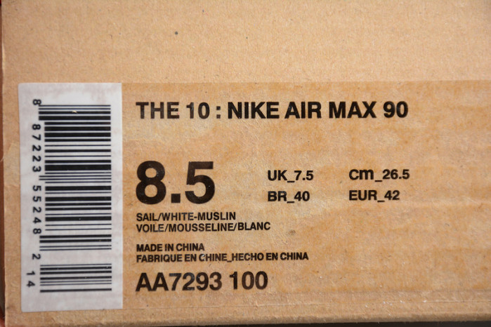 ow nike air max 90 aa7293-100